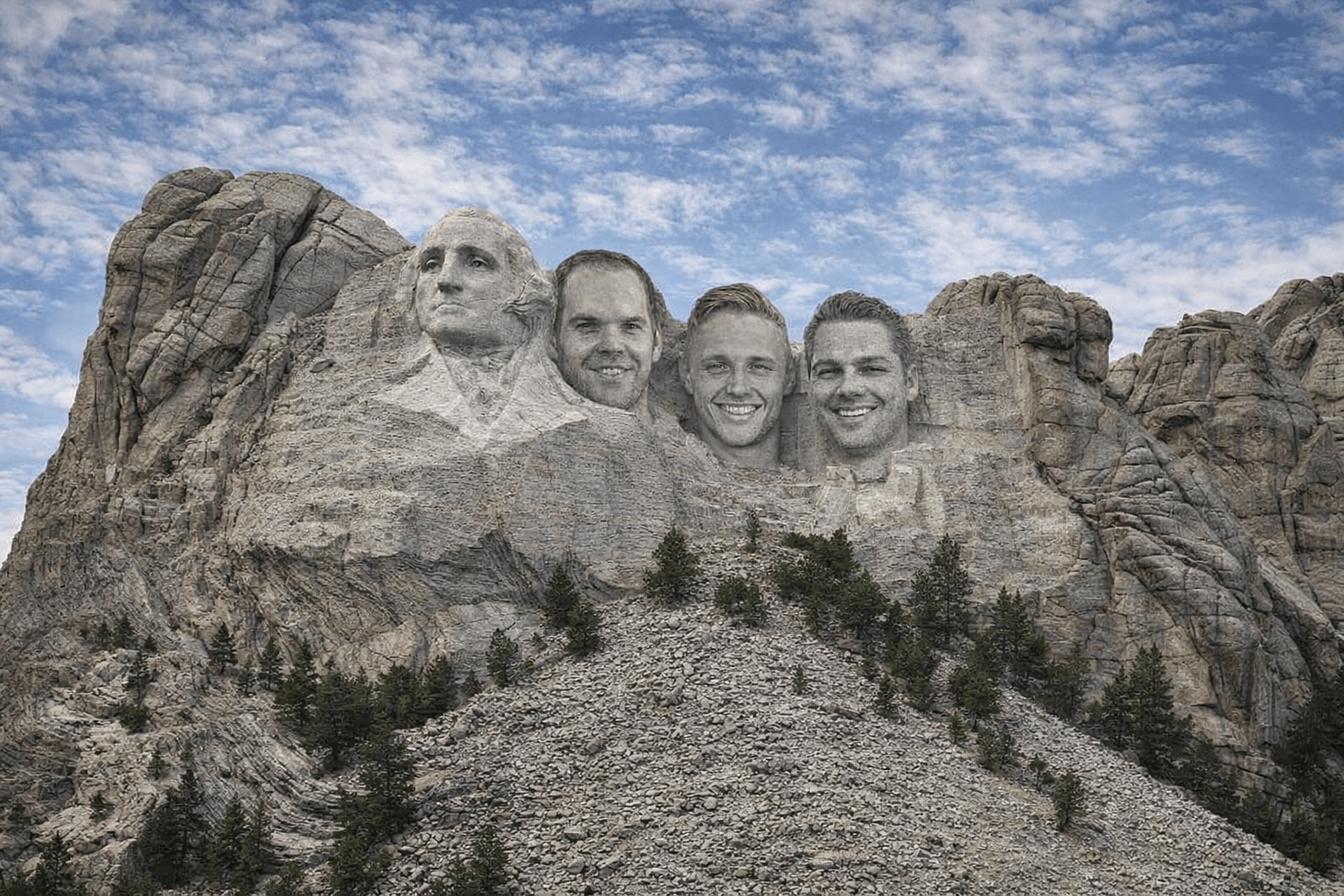 Mount Rushmore meets Rien, Max en Marc